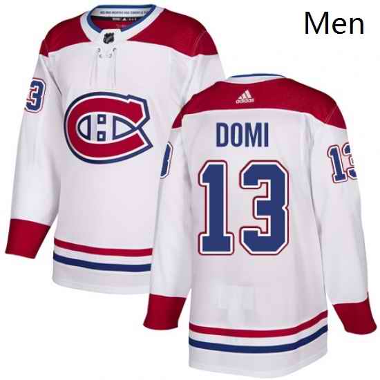 Mens Adidas Montreal Canadiens 13 Max Domi Authentic White Away NHL Jersey